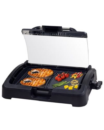 Grill Beper - 90.871, 2200W, aluminiu, nervurat/plat, negru - 1