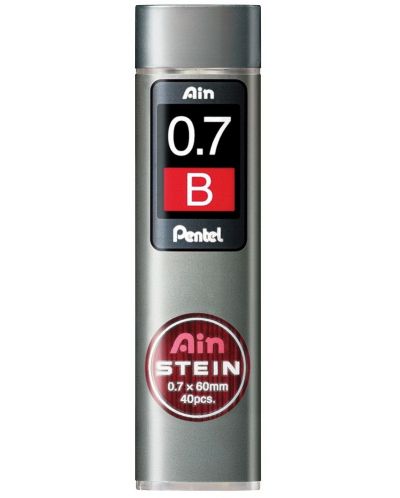 Mine grafit Pentel - Ain Stein - B, 0.7 mm, 40 bucati - 1