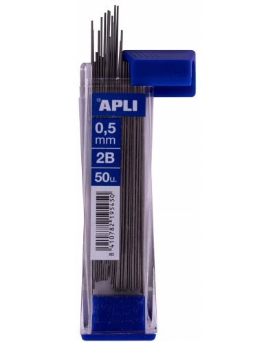 Grafit pentru creion automat Apli - 2B, 0,5 mm, 50 bucăți - 2