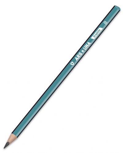 Creion grafit Ars Una - B, negru, liniat - 1