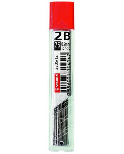Mine pentru creion mecanic Stabilo – 2B, 0.5 mm, 12 buc. - 1
