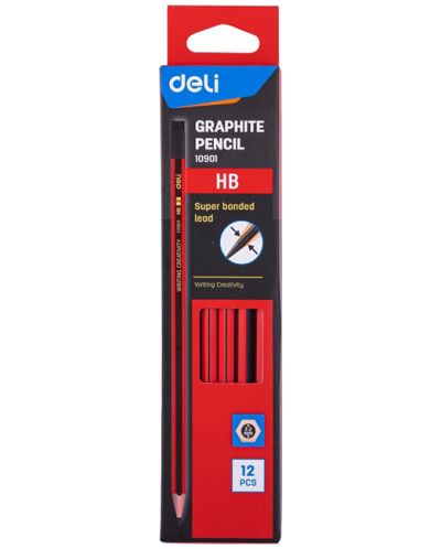 Creion grafit cu radiera Deli - E10901, HB - 2