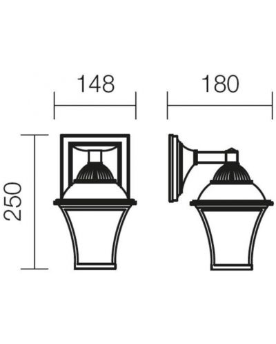 Felinar de grădină Smarter - Avignon 9960, IP23, E27, 1x42W, maro antic - 4