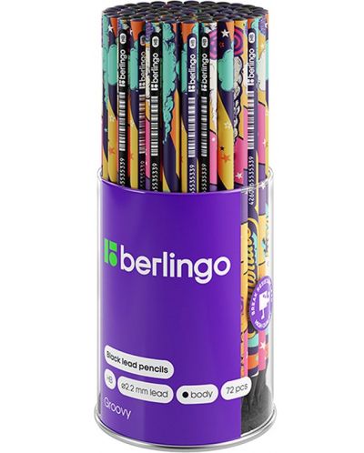 Creion grafit Berlingo - Groovy, HB, asortiment - 2
