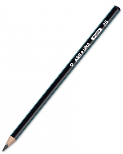 Creion grafit Ars Una - 2B, negru, liniat - 1