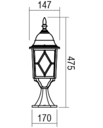 Lampă pentru grădină Smarter - Melton 9710, IP44, E27, 1x42W, alb antic - 2