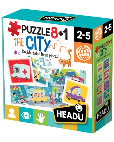 Puzzle educativ Headu - Mediul urban, 8+1 - 1