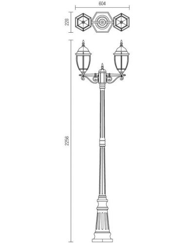Lampă de grădină Smarter - Sevilla 9609, IP44, E27, 2x42W, neagră antică - 2