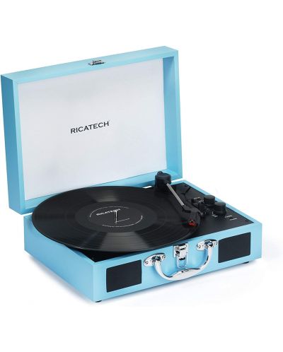 Gramofon Ricatech - RTT21, manual, albastru - 2