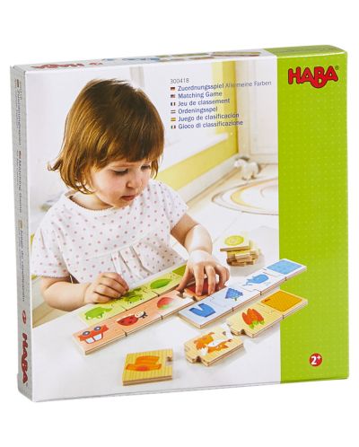 Puzzle-joc pentru copii Haba - Aranjare pe culori, cu animale si obiecte - 1