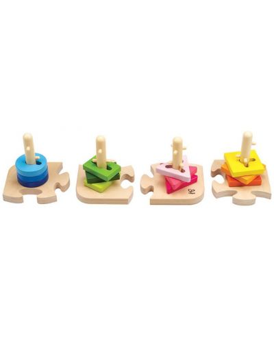 Puzzle Hape cu figurine pentru insirat, din lemn - 3