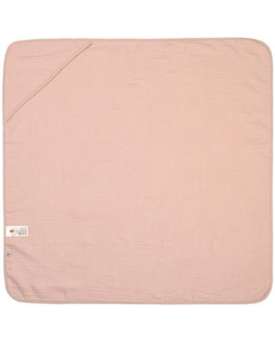 Păturică cu glugă Lassig - Cozy Care, 90 x 90 cm, roz - 1