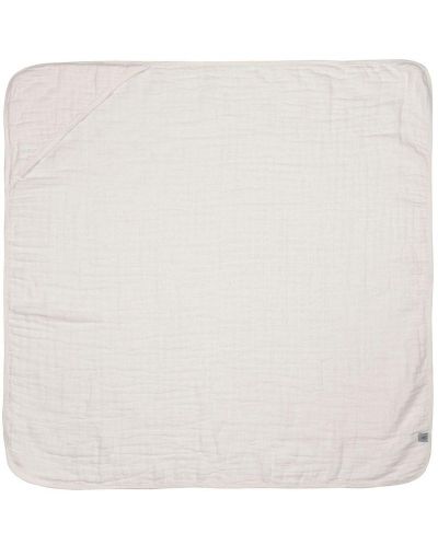 Păturică cu glugă Lassig - Cozy Care, 90 x 90 cm, alb - 1