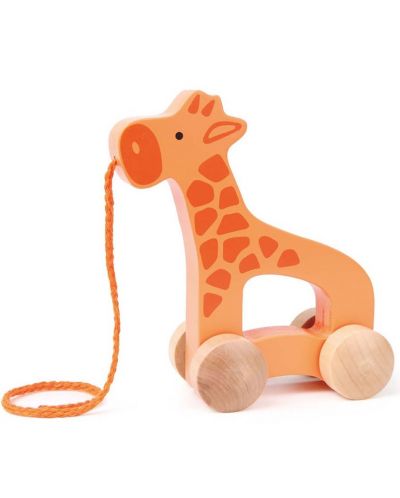 Jucarie pe roti din lemn - Girafa - 2