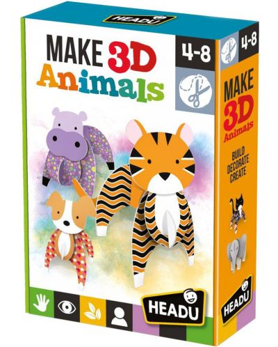 Set creativ Headu Montessori - Creaza nimale 3D - 1