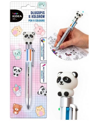 Stilou cu figurină Kidea - 6 culori, panda - 2