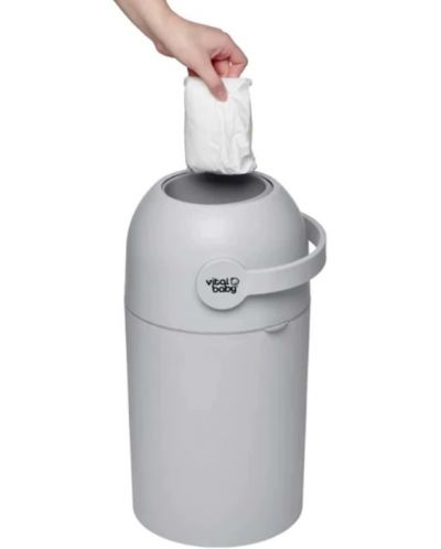 Coș de igienă pentru scutece Vital Baby - Fără casete, gri - 2