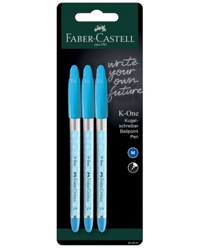 Faber-Castell K-One pen - 3 bucăți, 0,7 mm, albastru - 2