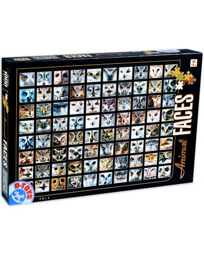 Puzzle D-Toys de 1000 piese - Fete de animale, Bufnite - 1