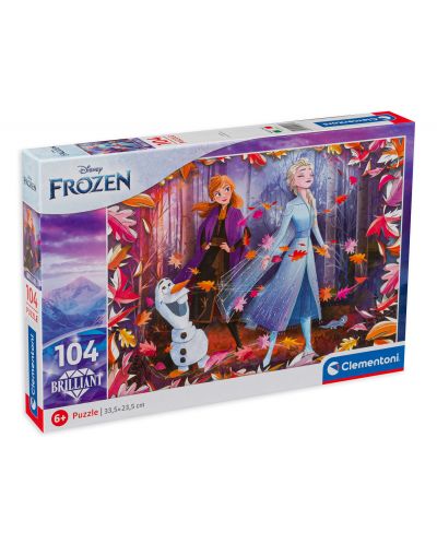 Puzzle holografic Clementoni de 104 piese - SuperColor Disney Frozen 2 - 1
