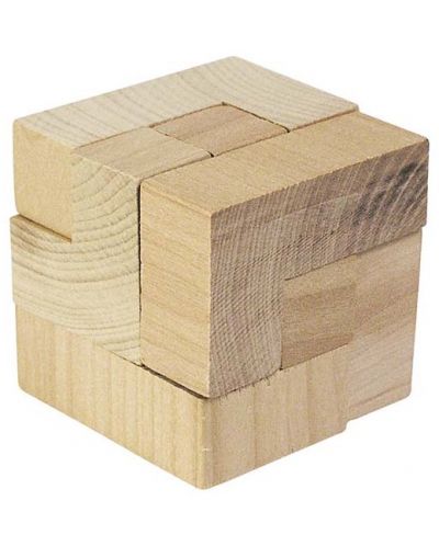 Puzzle logic din lemn Goki - Cub magic - 1