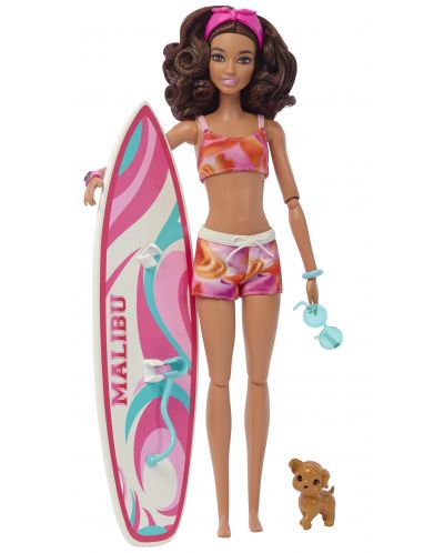 Barbie play set - Barbie cu placa de surf - 1