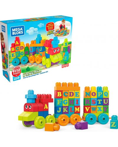 Set de joaca  Mega Bloks - Trenulet cu alfabetul englez - 2