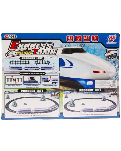 Raya Toys - Trenuleț Express pe baterii cu șine, albastru - 6