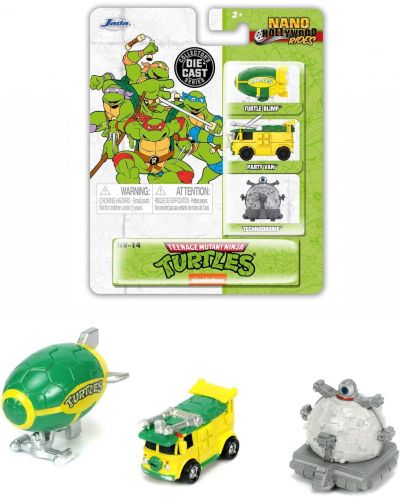 Set joc Jada Toys -  Teenage Mutant Ninja Turtles, 3 nano mașini - 1