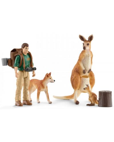 Set de joaca Schleich Wild Life - Voiaj cu rucsac in Australia, 9 piese - 2