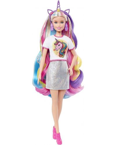 Set de joaca Mattel Barbie - Barbie cu par fabulos - 2