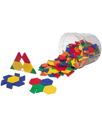 Set joc Learning Resources - Tangram din plastic, 250 buc - 1