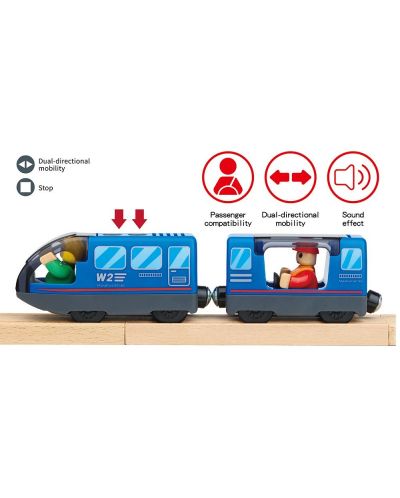 Tooky Toy - Tren din lemn cu șine și mașini de salvare  - 5