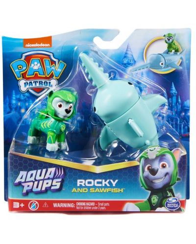 Set de joacă Spin Master Paw Patrol - Aqua Rocky și peștele spadă - 1