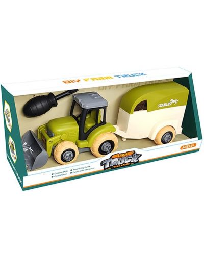 Set de jucării Ocie - Camion de fermă, tractor cu remorcă și cal - 1