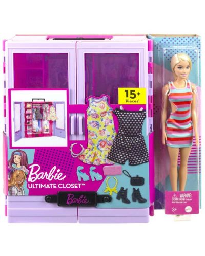 Barbie Play Set - Garderobă cu păpușă - 1