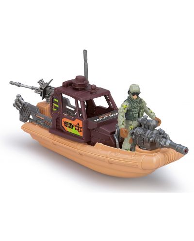 Set de joc RS Toys - Barcă de luptă cu soldat și accesorii, cu sunete și lumini - 2