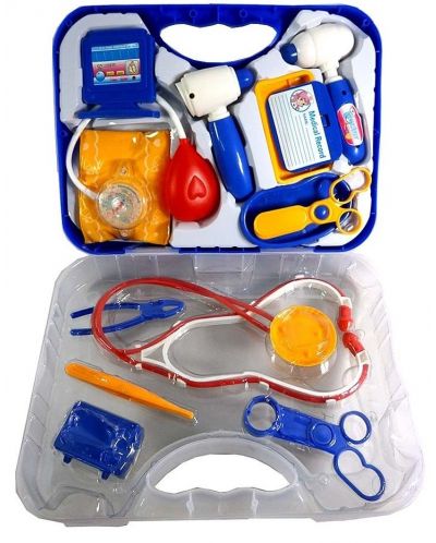 Set pentru joc Raya Toys - Unchiule doctor într-o servietă, albastru - 4