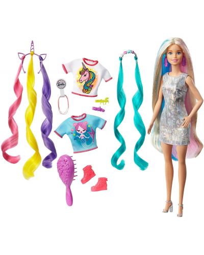 Set de joaca Mattel Barbie - Barbie cu par fabulos - 1
