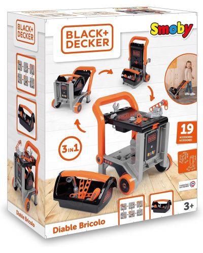 Smoby Set de jucării Black & Decker - Atelier cu cărucior - 11