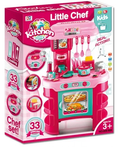 Set de joc Buba Kitchen Cook - Bucatarie pentru copii, roz - 5