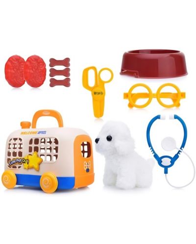 Set joc Raya Toys - Cățeluș cu cușcă pe roți - 4