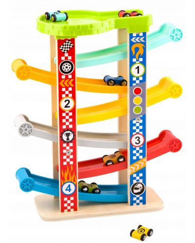 Set de joc Tooky Toy - Pista cu sase masinute - 2