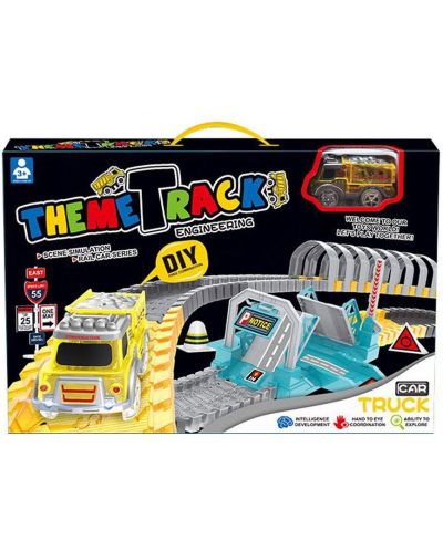 Set de joaca Felyx Toys - Pista cu camioneta, bucla, 165 piese - 1
