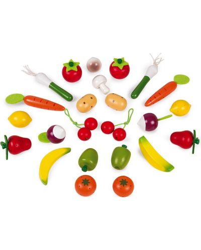 Set de joaca Janod - Cos cu fructe s legume, 24 piese - 2