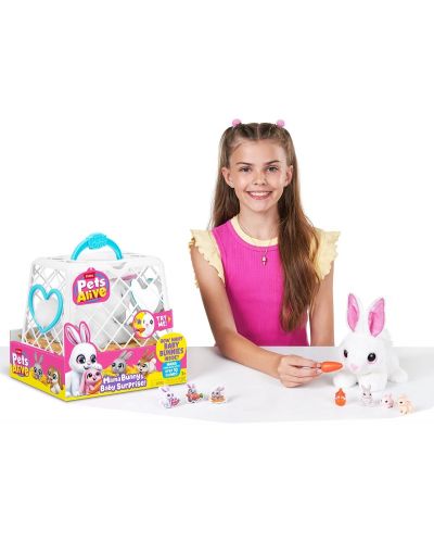 Set de joacă Zuru Pets Alive - Mama Iepurașă cu iepurași surpriză