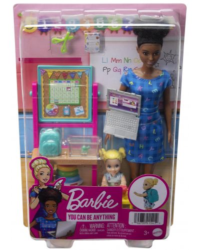 Set de joc Barbie You can be anything - Profesoară cu părul negru și un laptop - 6