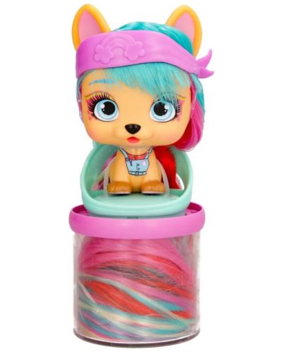 Set de joaca  IMC Toys Vip Pets - Cățeluș la modă cu păr lung pentru coafuri cu accesorii, Alexia - 3