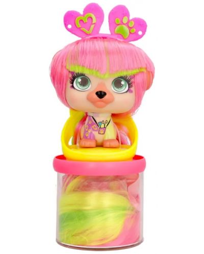 Set de joaca IMC Toys Vip Pets - Cățeluș la modă cu păr lung pentru coafuri cu accesorii, Zoe - 3