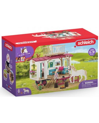 Set de joc Schleich Horse Club - Rulota cu cai si accesorii, 95 bucati - 2